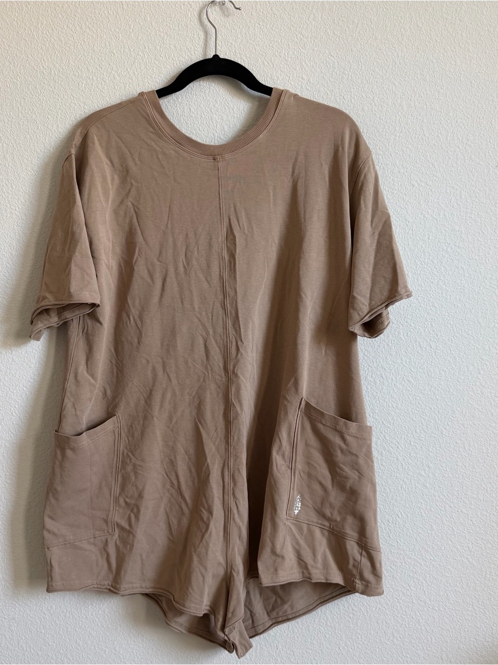 Free People Movement Hot Shot Tee Romper Mocha Latte